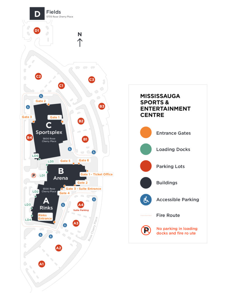 Visitor map of Mississauga Sports and Entertainment Centre